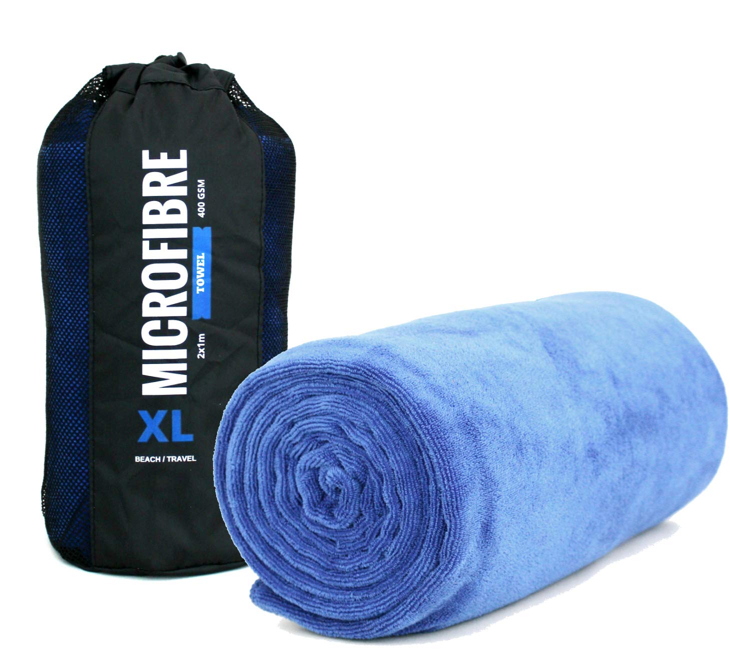 Immaculate Textiles Extra Large Microfibre Beach/Travel/Swim Towel for Adults - 2x1m - 400GSM