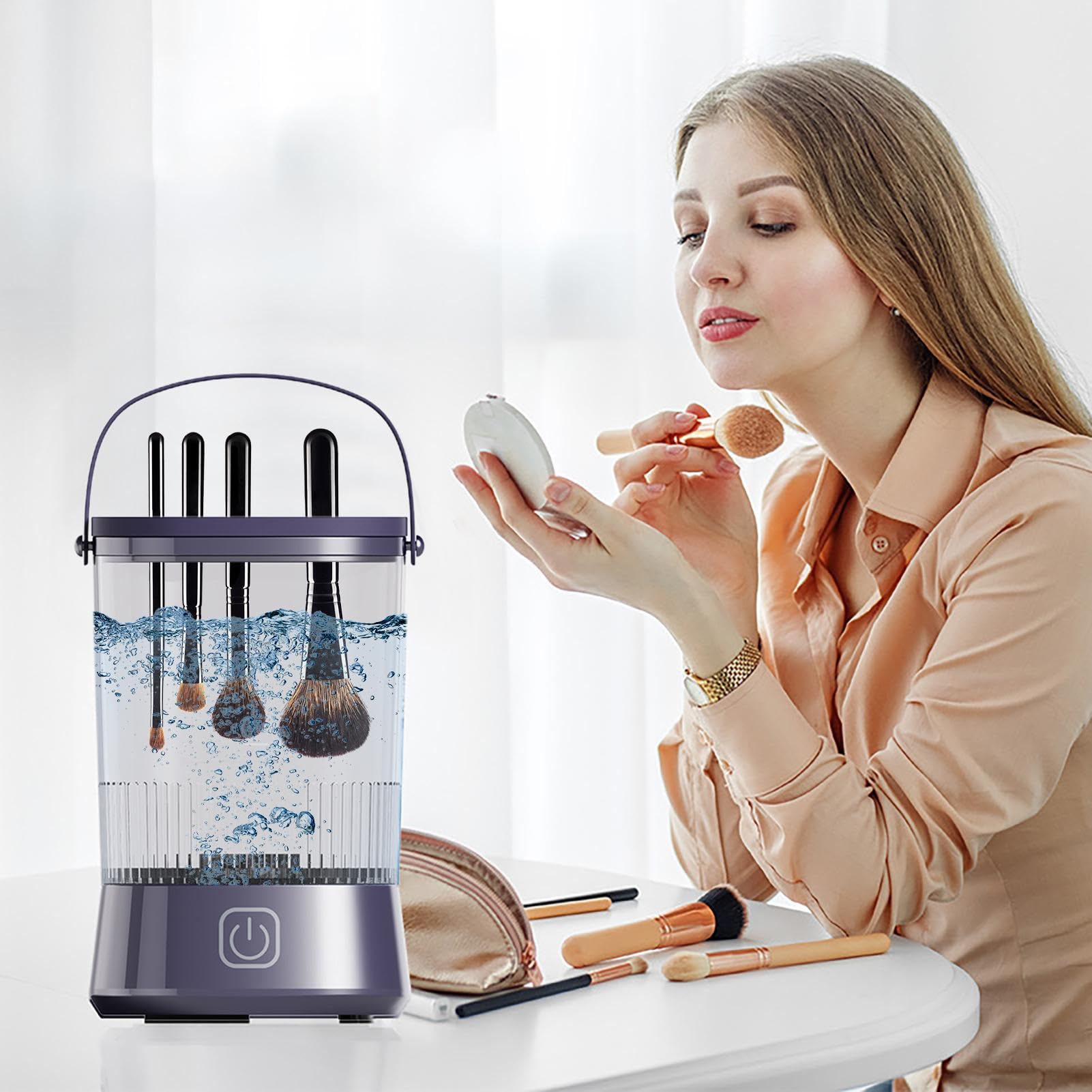 Maszyna do czyszczenia pędzli do makijażu, automatyczny środek do czyszczenia pędzli kosmetycznych - automatyczna maszyna do makijażu Spinner Cleaner | Pędzel do makijażu, narzędzie