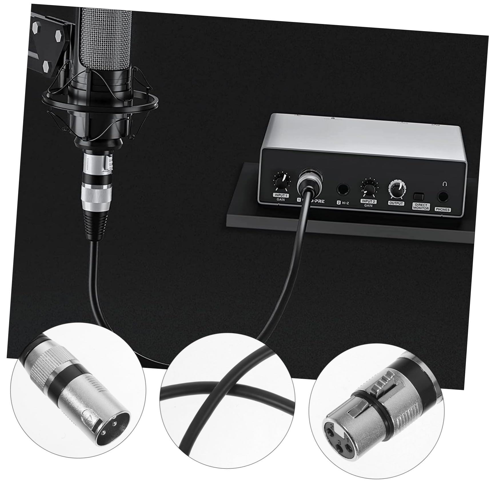 FRCOLOR 6piezas Cable de Audio Xlr Macho Hembra para Micrófono de Pines de Longitud Cable de Micrófono para Ktv y Escenario