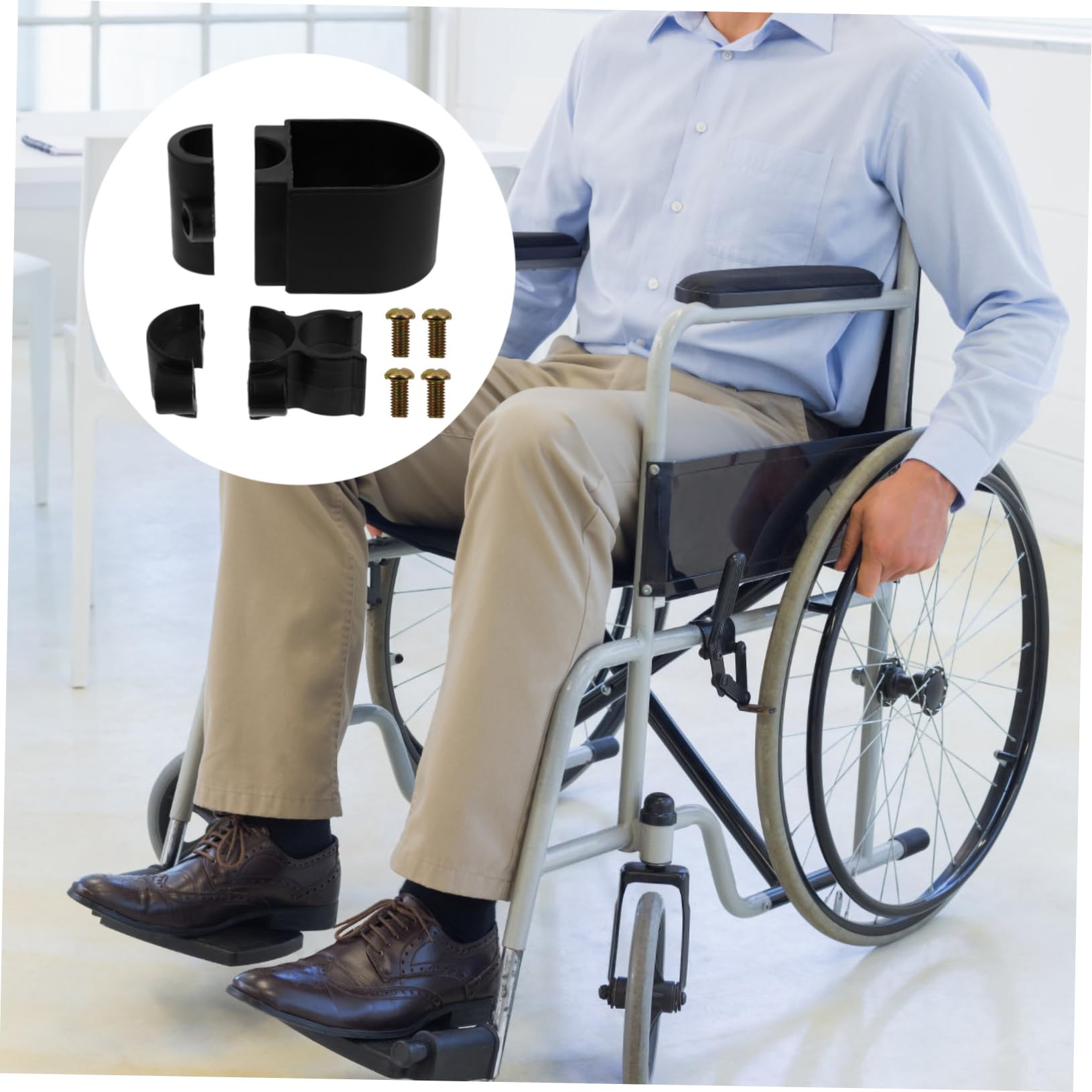 Ipetboom 4pcs Cane Mount Holder Set for Walker Accessories Replacement Parts for Scooter