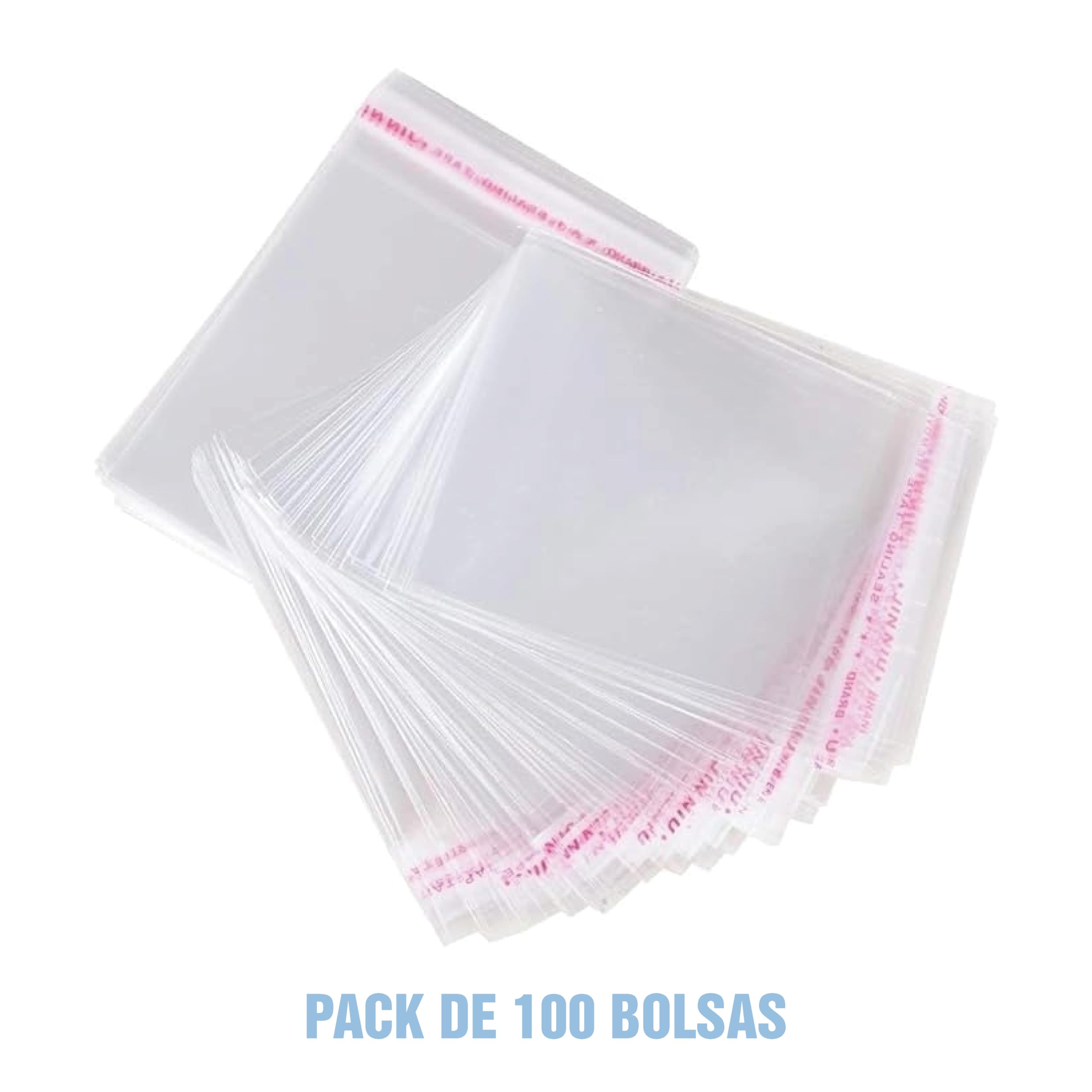 MGE - 100 Bolsas de Celofán Transparente 30 x 40 cm - Bolsas de Plástico con Banda Autodhesiva - Bolsas Transparente Celofán OPP con Cierre Adhesivo - Autocierre - Pack de 100 (30 x 40 cm)