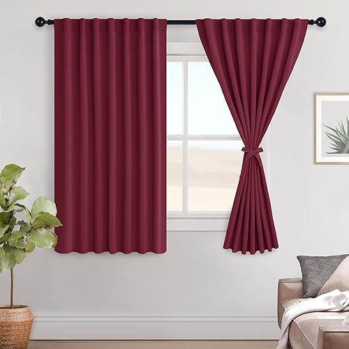 Miniatura 14 de Hiasan Cortinas opacas blancas extra anchas para dormitorio, cortinas opacas térmicas extra anchas de 72 pulgadas de largo, con pestaña trasera,