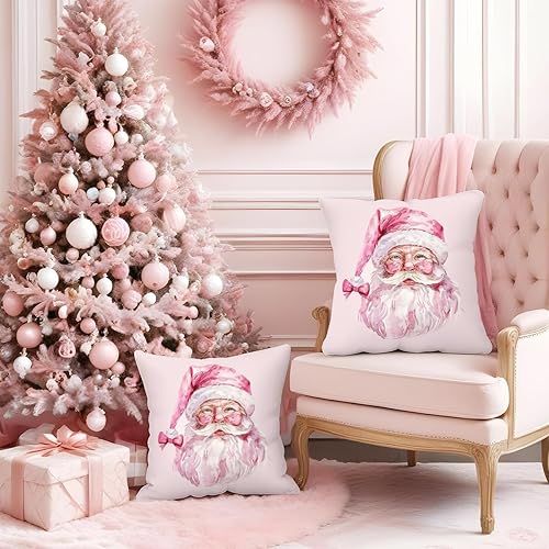 Miniatura 10 de Fundas de almohada de árbol de Navidad de 18 x 18 pulgadas, funda de almohada de Feliz Navidad, fundas de almohada para árbol de Navidad, decoración