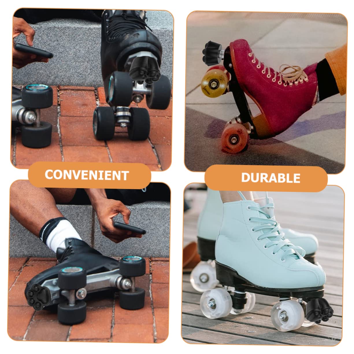 OSOLADY 2Pcs Roller Skate Toe Stoppers Brakes for Roller Skates Durable Replacement Toe Stops for Outdoor Use Lightweight and Wear Resistant Easy to Install