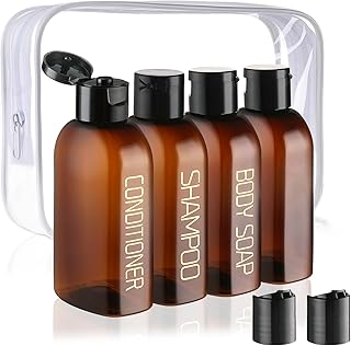 Cosywell Travel Bottles for Toiletries 4pcs 3.4oz Travel Shampoo Bottles TSA Approved Travel Bottles Travel Size Containers Leak Proof Empty Lotion Bottles with Flap Cap Small Plastic Squeeze Bottles