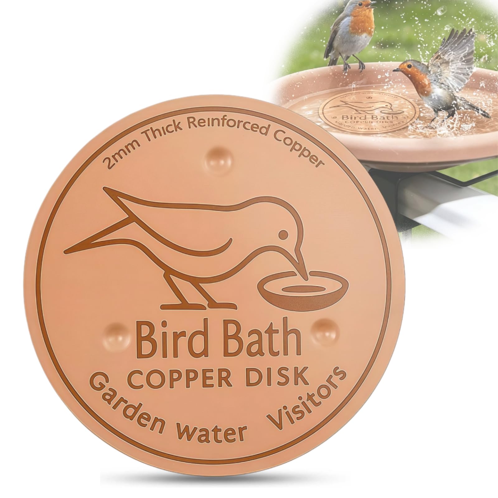 YYwenting Copper Bird Bath Clean Disk,99.99% Pure Copper Bird Bath