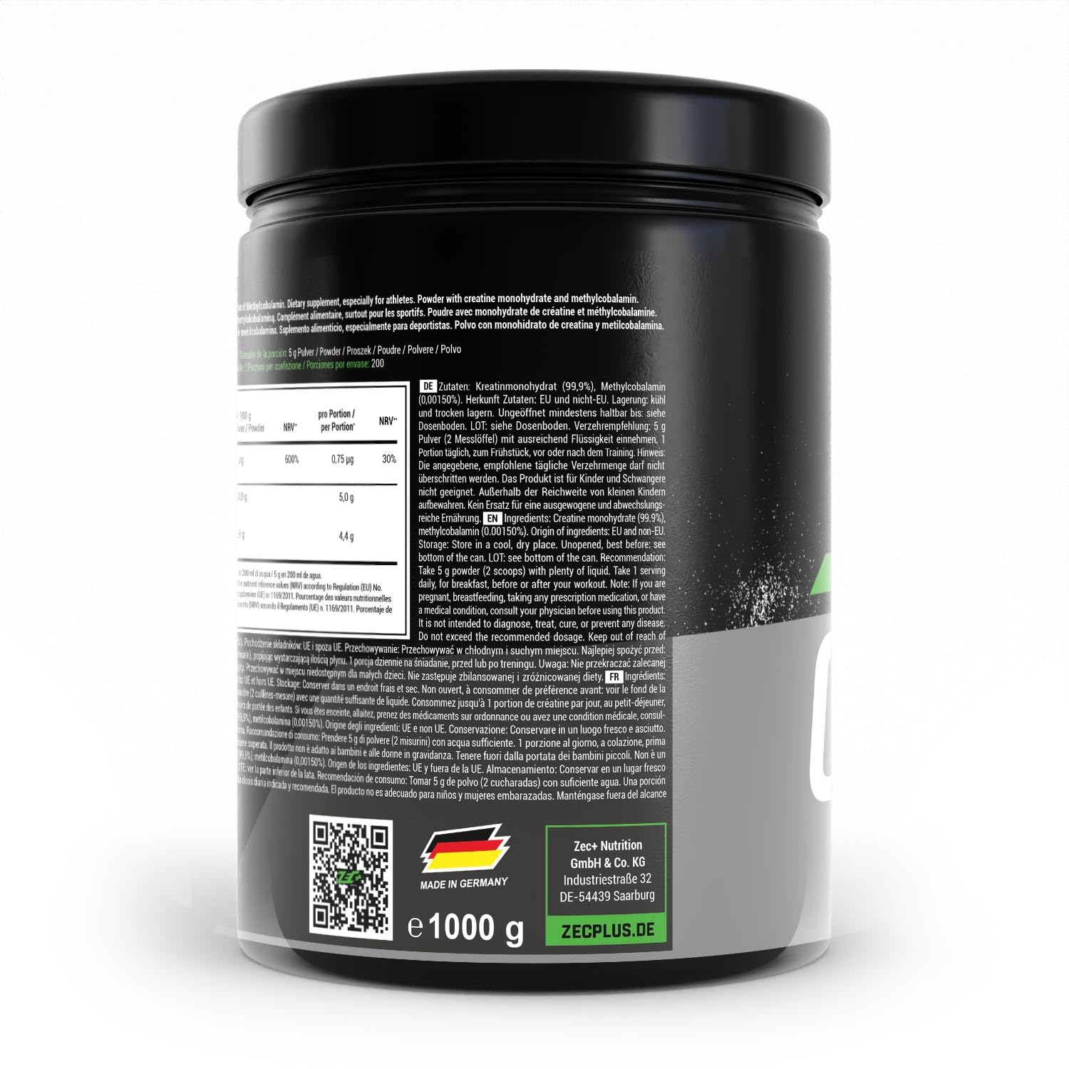 ZEC+ Creatina monohidrato en polvo, 1 kg