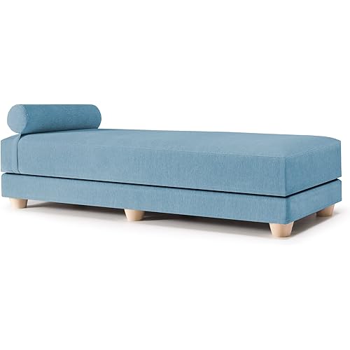 Jaxx Alon Daybed-Fold-Out Sleeper-Queen-Size Mattress Sofa Bed, Chenille-Turquoise