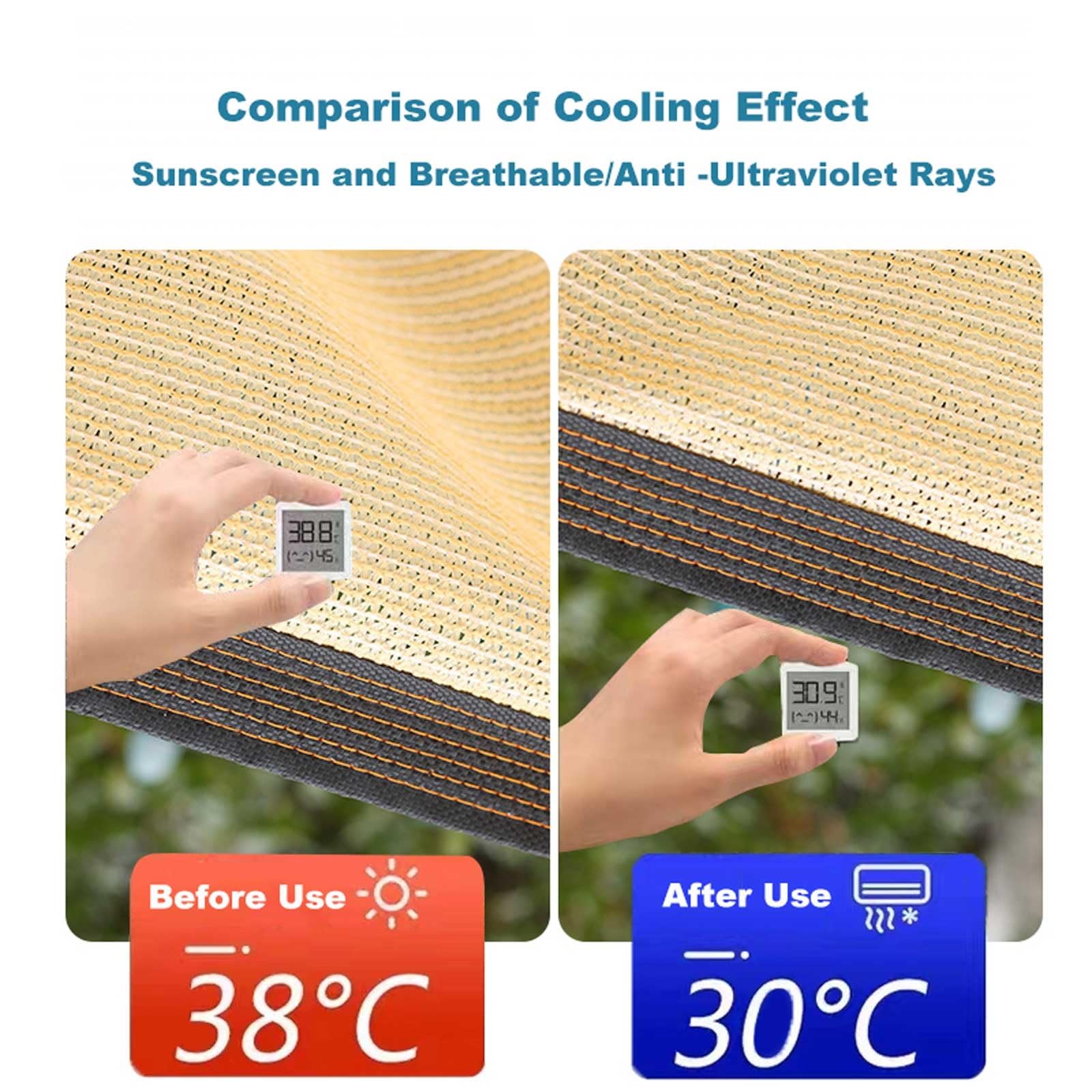 Red de invernadero resistente a los rayos UV, 90 % de tela de sombra para exteriores, jardín, patio, camping, malla resistente de protección solar (5 x 10 m)