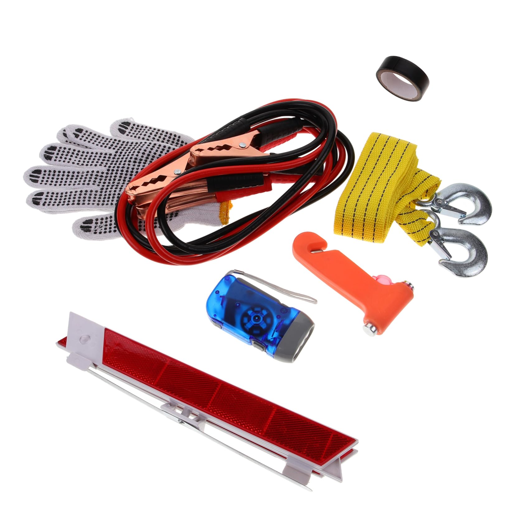 Kit Attrezzi Auto Emergenza, Kit Multiuso in Abs, Gomma, Metallo e Tessuto, Pratico per Controlli Veicolo