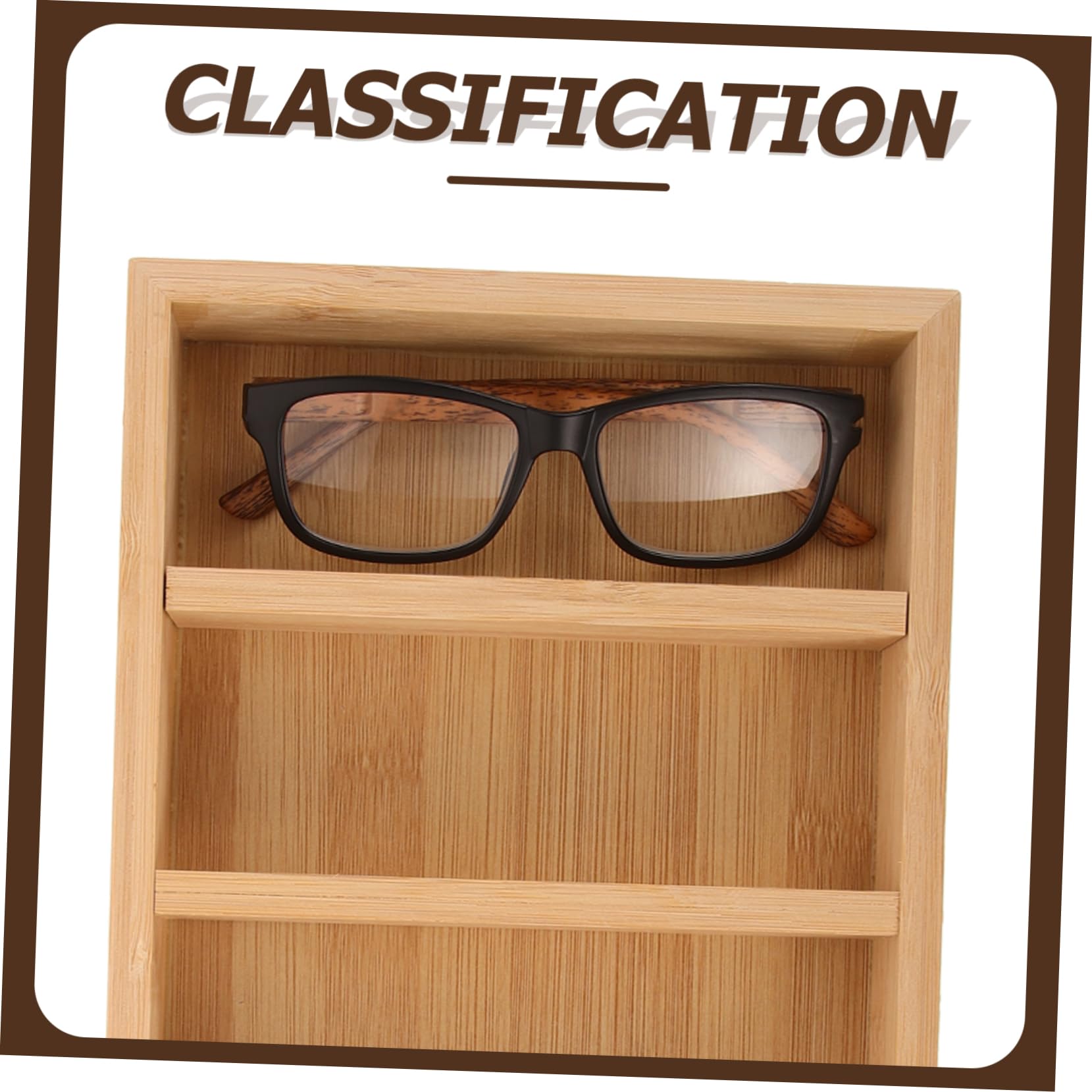 Organizzatore Occhiali da Vista 2 Pezzi in Legno 5 Scomparti