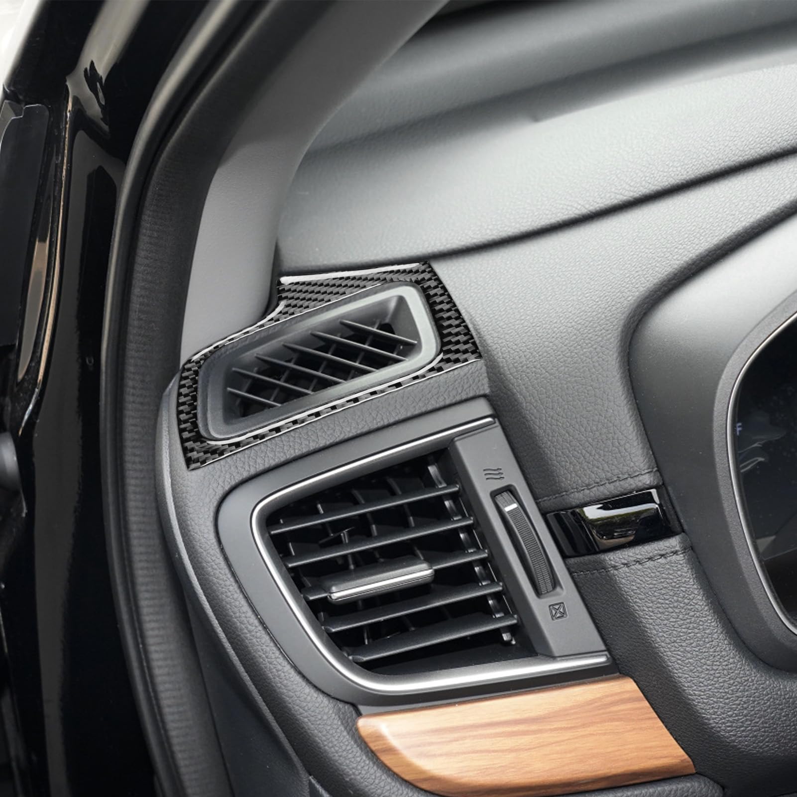 Real Premium Carbon Fiber Compatible with Honda CRV 2017 2018 2019 2020 2021 Accessories Car Instrument air Vent Cover Sticker Decal Auto Interior Trim