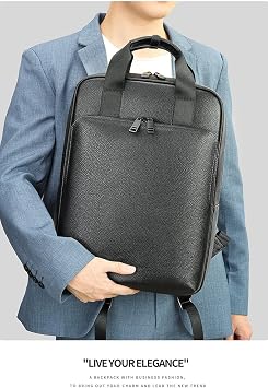 Business Smart Backpack Waterproof Commute Work Travel Flight Carry On Laptop Bag Professional Gift Box (Black)