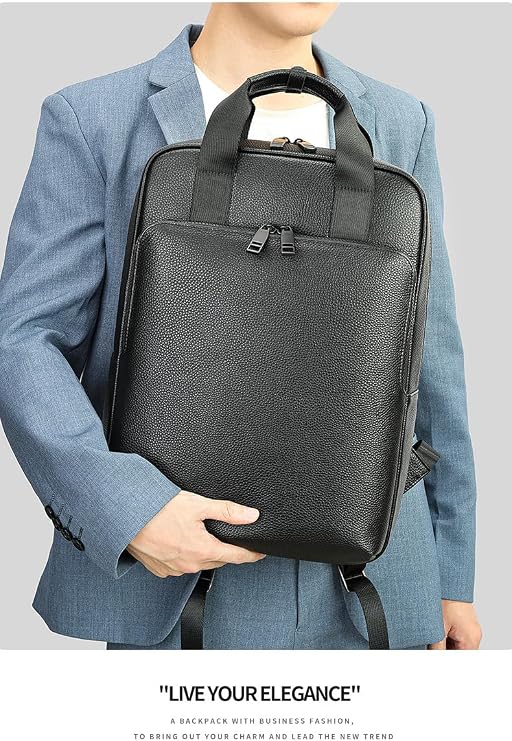 Business Smart Backpack Waterproof Commute Work Travel Flight Carry On Laptop Bag Professional Gift Box (Black)