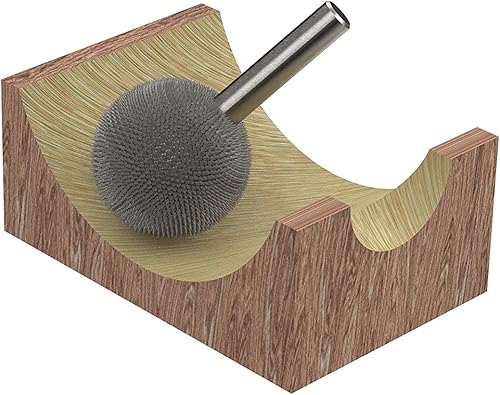 Vista 3 de Kutzall Extreme Sphere - Fresa rotativa de 1⁄8 pulgadas, muy gruesa - Accesorio para carpintería para Dremel, Foredom, DeWalt, Milwaukee Tools.