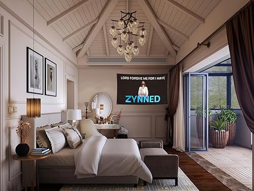 Miniatura 5 de Banderas divertidas con texto en inglés "I Have Zynned" de 5 x 8 pies, con 2 ojales de latón para decoración de pared de dormitorio, poliéster