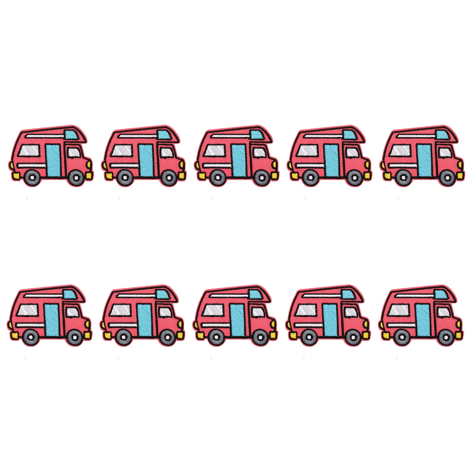 MHADBKH 10Pcs Cartoon Vehicle Iron-on Patches Embroidered Adhesive Appliques for Kids/Adults, Jackets, Backpacks, Hats Washable Fabric Appliques