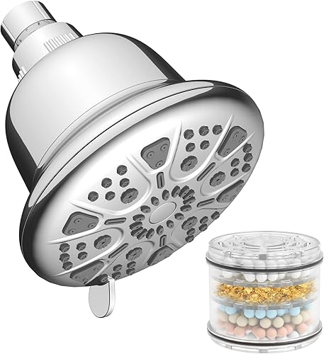 Paquete de cabezal de ducha filtrado con 1 cartucho de repuesto de filtro de ducha