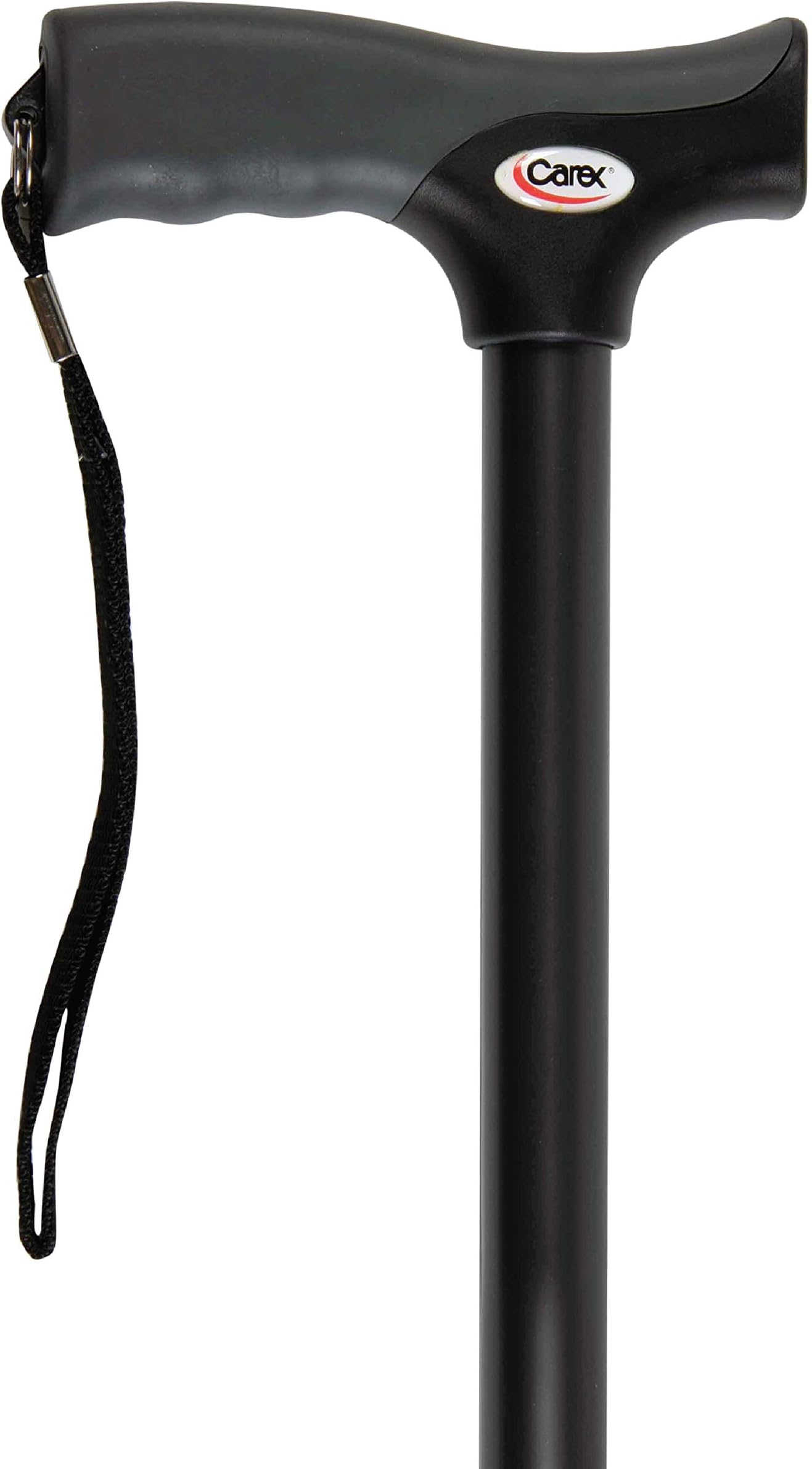 Carex Soft Grip Walking Cane - Height Adjustable Cane With Wrist Strap - Latex Free Soft Cushion Handle, Black