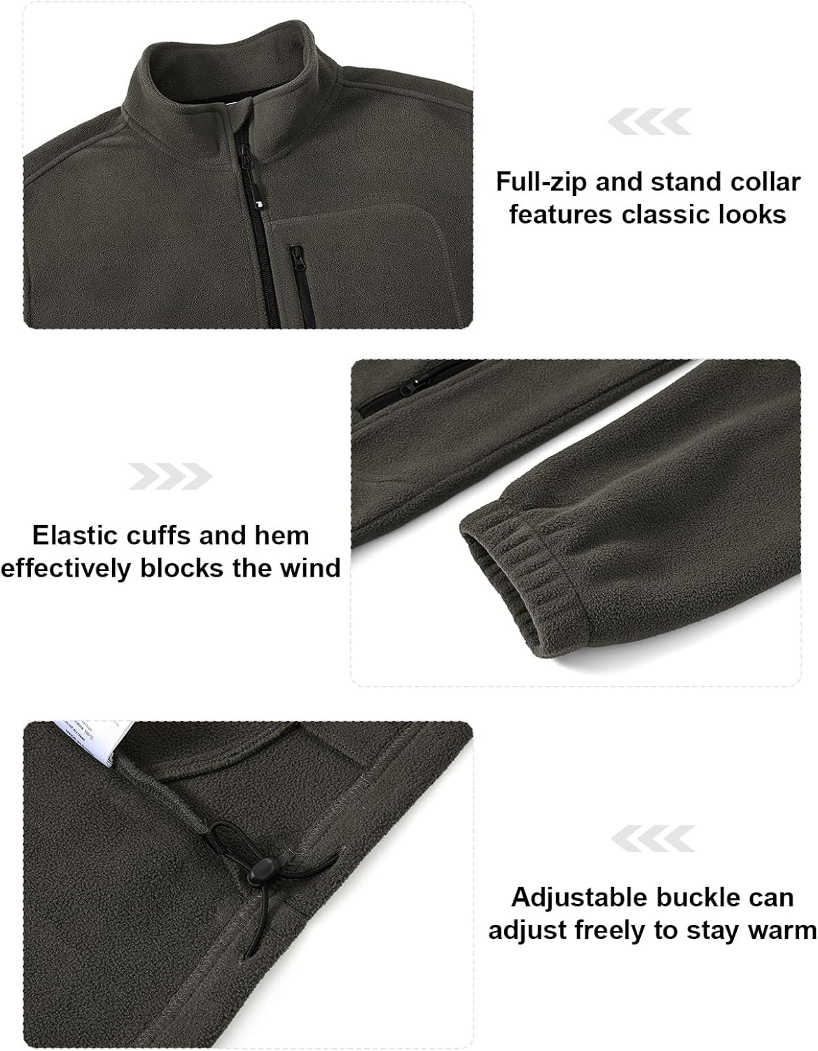 TBMPOY Men's Fleece Jackets Lightweight Full-Zip Fall Jacket Outdoor Hiking Warm Winter Coats with Pockets - Image 6