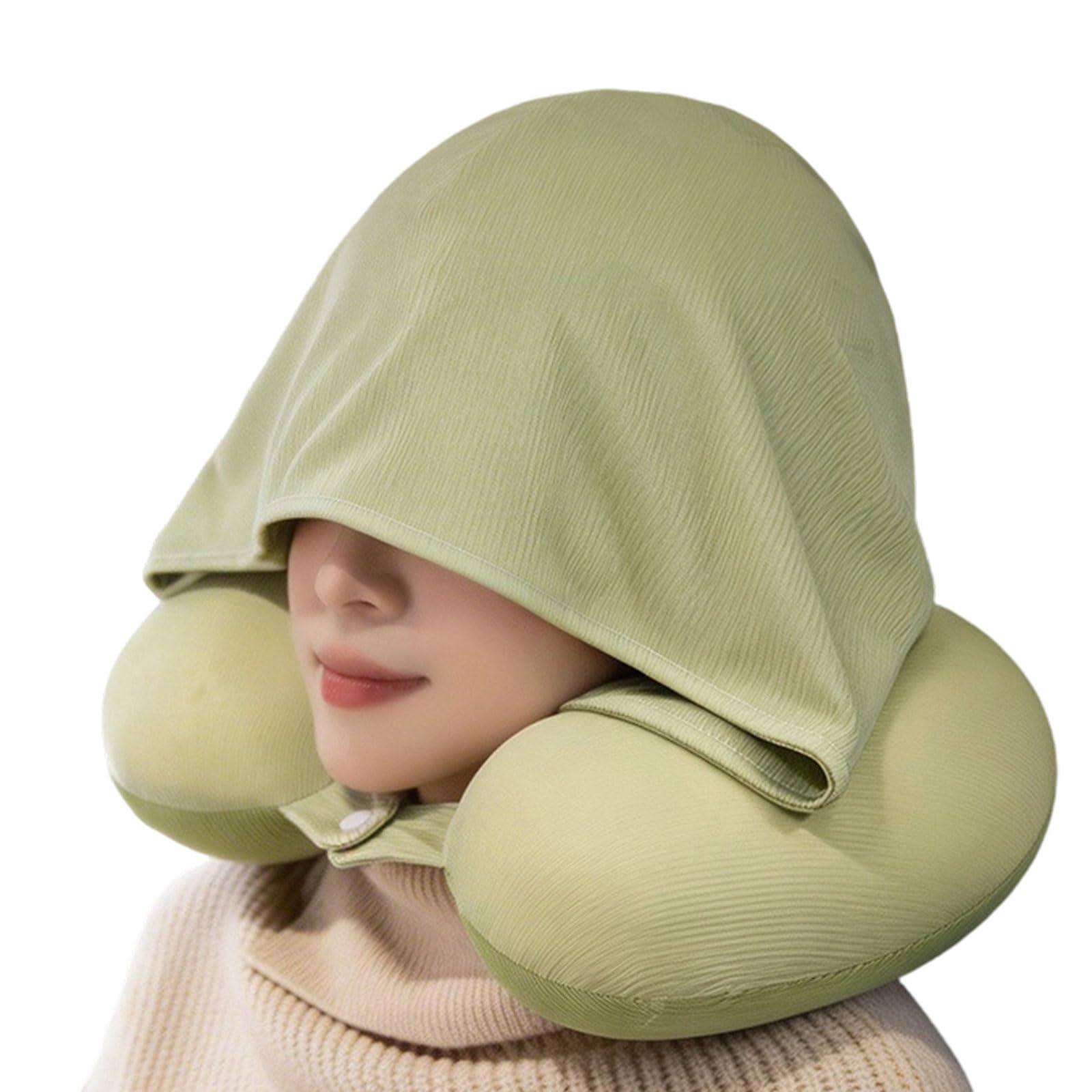 Tsophreniq Cooling U Shape Travel Neck Rest Pillow with Washable Ice Silk Cover Accent Transportable U Shape