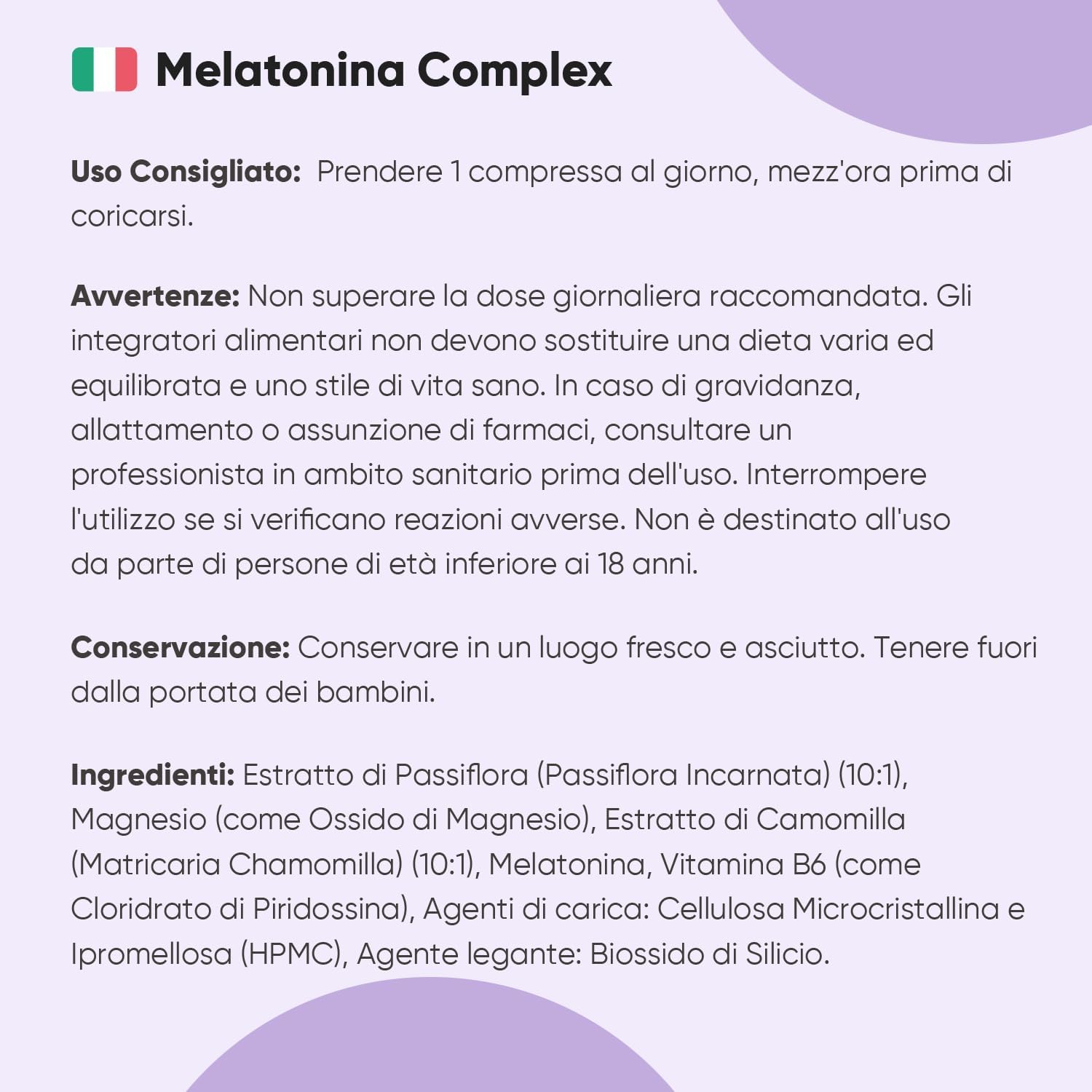 Melatonina 1mg con Camomilla immagine 6
