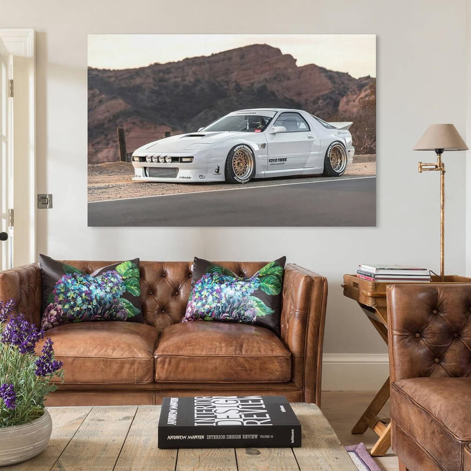 YIBIN JDM - Poster per auto sportive Mazda Rx7 FD Racing Car Super Car Poster decorativo su tela, poster da parete e stampa artistica moderna per camera da letto, 50 x 75