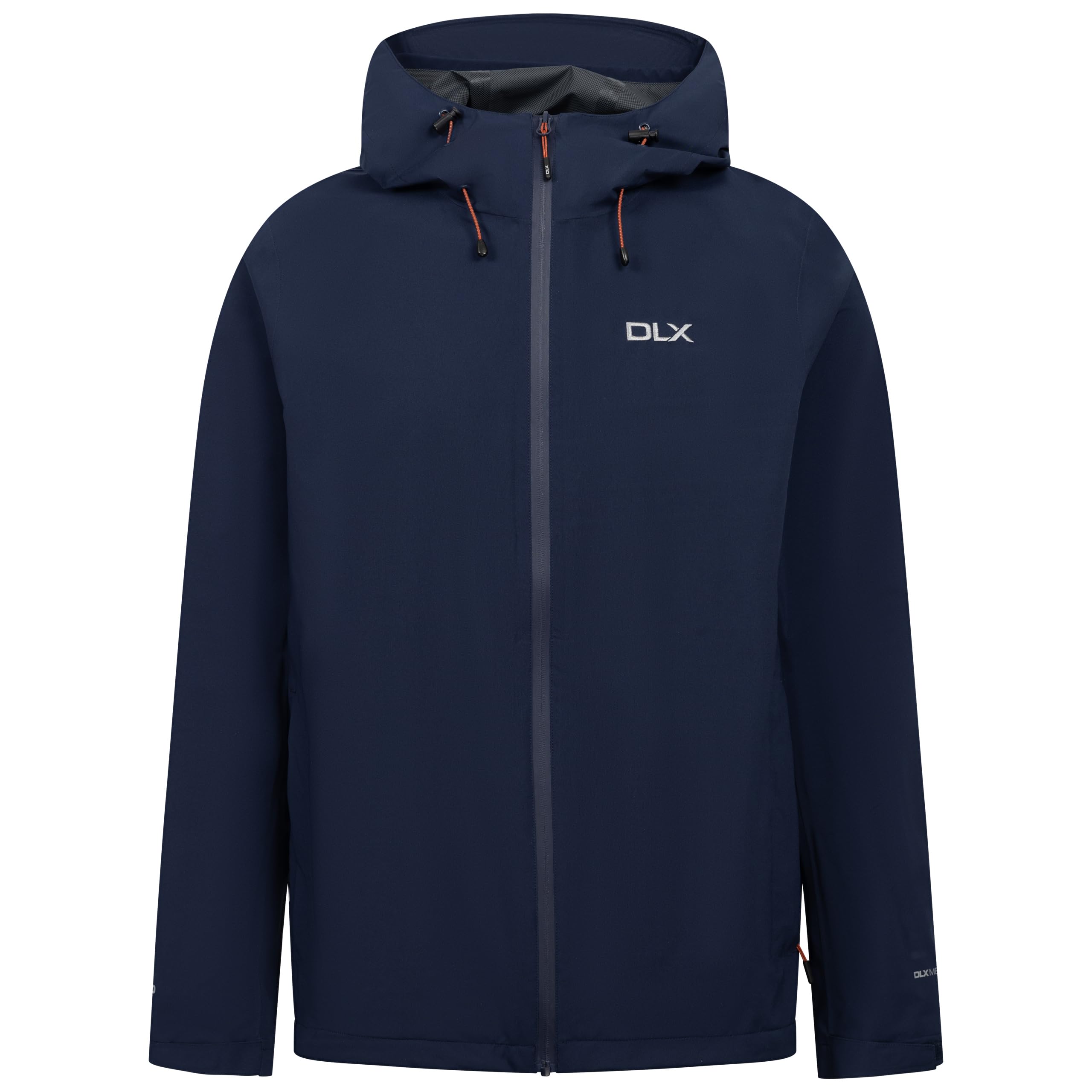 DLX Mens Jacket Strathbeg - Waterproof, Breathable, Windproof, Adjustable Hood with Bonded Peak, 2 Zip Pockets, Hem Drawcord, Adjustable Cuffs, 100% Polyester