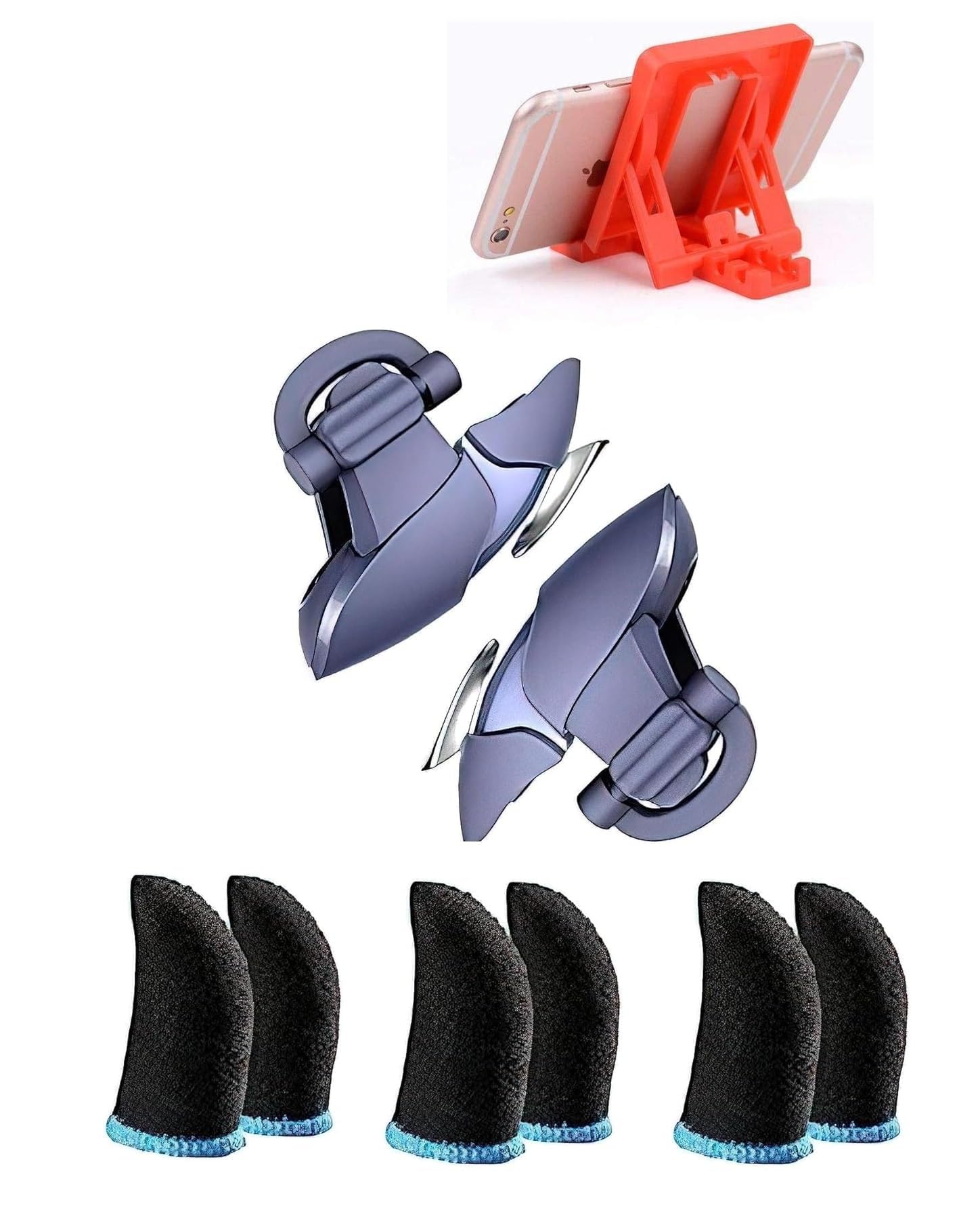 Premium PUBG Mobile Gaming Trigger Fire and Aim Button Game Shooter, Sensitive Shoot for PUBG| Free FIRE| Call of Duty| BGMI Compatible with All Smartphones-(3 Pair Sleeves- 1 Pair Trigger+ 1 Stand)-image-17