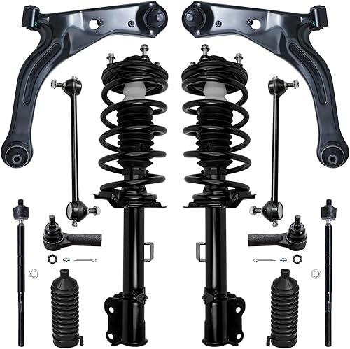 Detroit Axle - Kit de suspensión frontal de 12 piezas para Ford 2001 2002 2003 2004 Escape Mazda Tribute, 2 puntales, 2 brazos de control inferiores