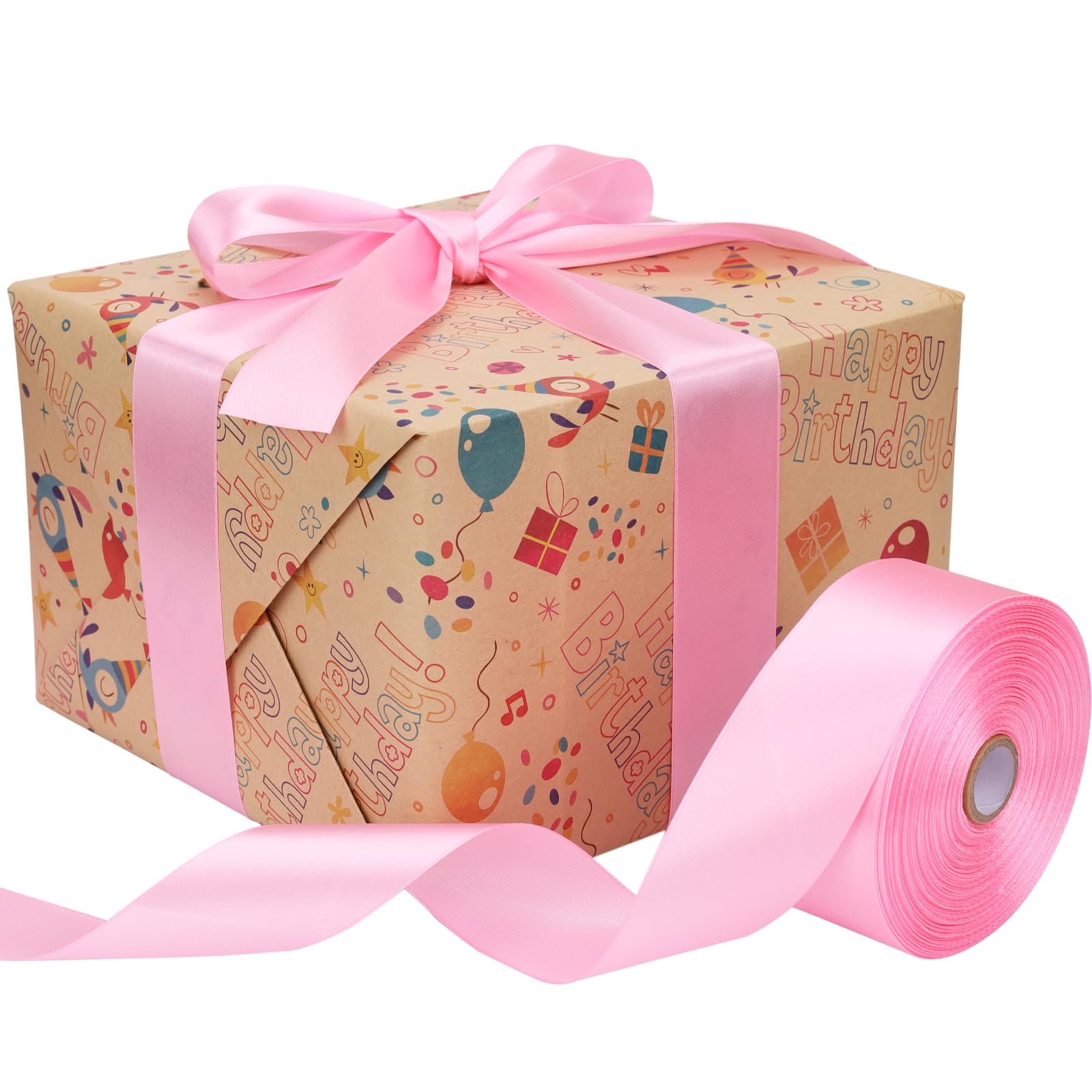 Amazon.com: Baocuan 1-1/2 inch Pink Satin Ribbon 50 Yards