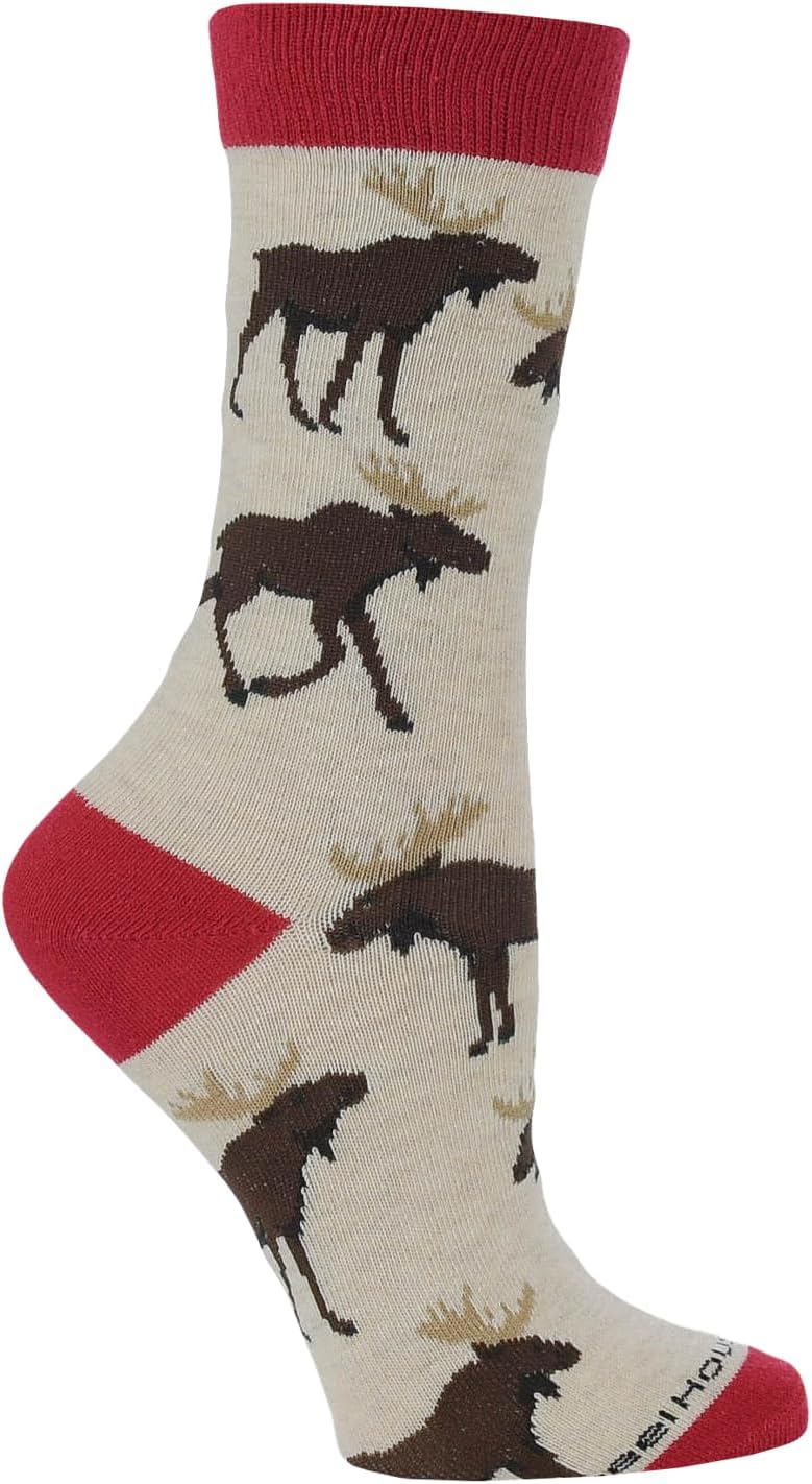 WHD Moose Pop Crew Socks for Women & Men | Fun Animal Socks, Nature Lover Gift - Image 3
