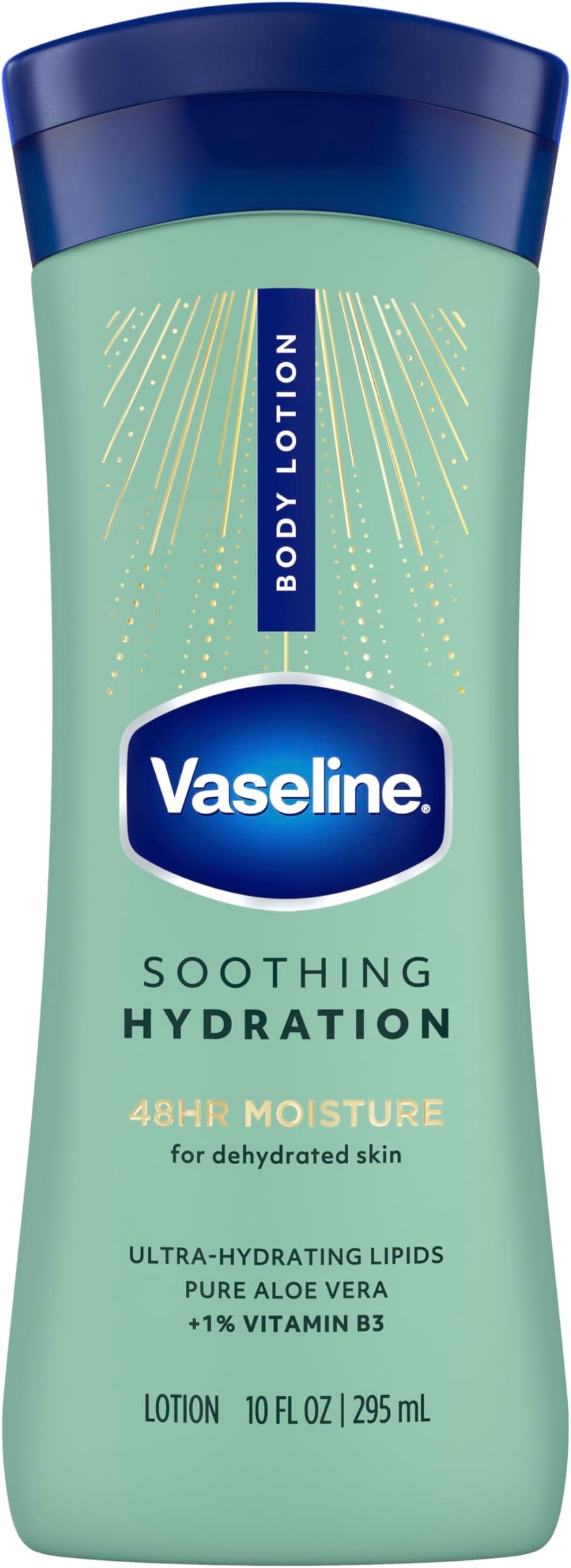 Vaseline Intensive Care Hand and Body Lotion For Dehydrated Skin Soothing Hydration Dry Skin Lotion with Aloe Vera Extract & Ultra-Hydrating Lipids 10 oz