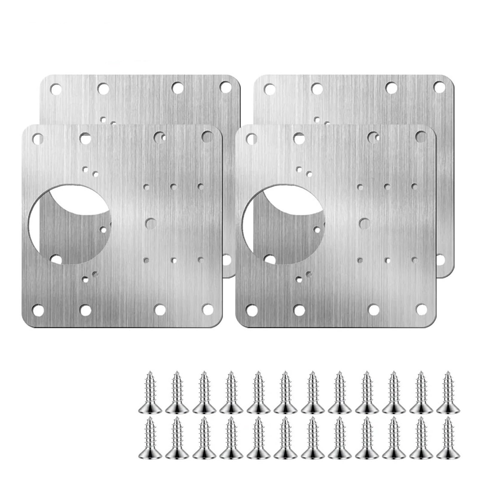 Meytxoa B-2Pairs(4Pcs) Hinge Repair Plate 10/1Pairs Hinge Repair Plate Cupboard Door Mounting Tool Furniture Cabinet Hardware Stainless Steel Fixing Kit(B-2Pairs(4Pcs))