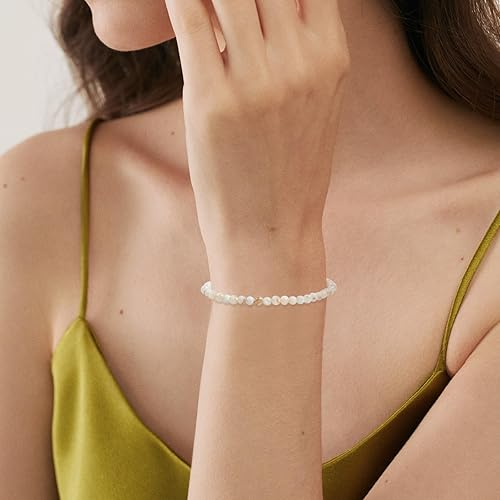 Miniatura 5 de 100 cuentas de concha de madreperla blanca natural de 0.157 pulgadas (0.157 in), cuentas para hacer pulseras, cuentas para manualidades, cuentas de