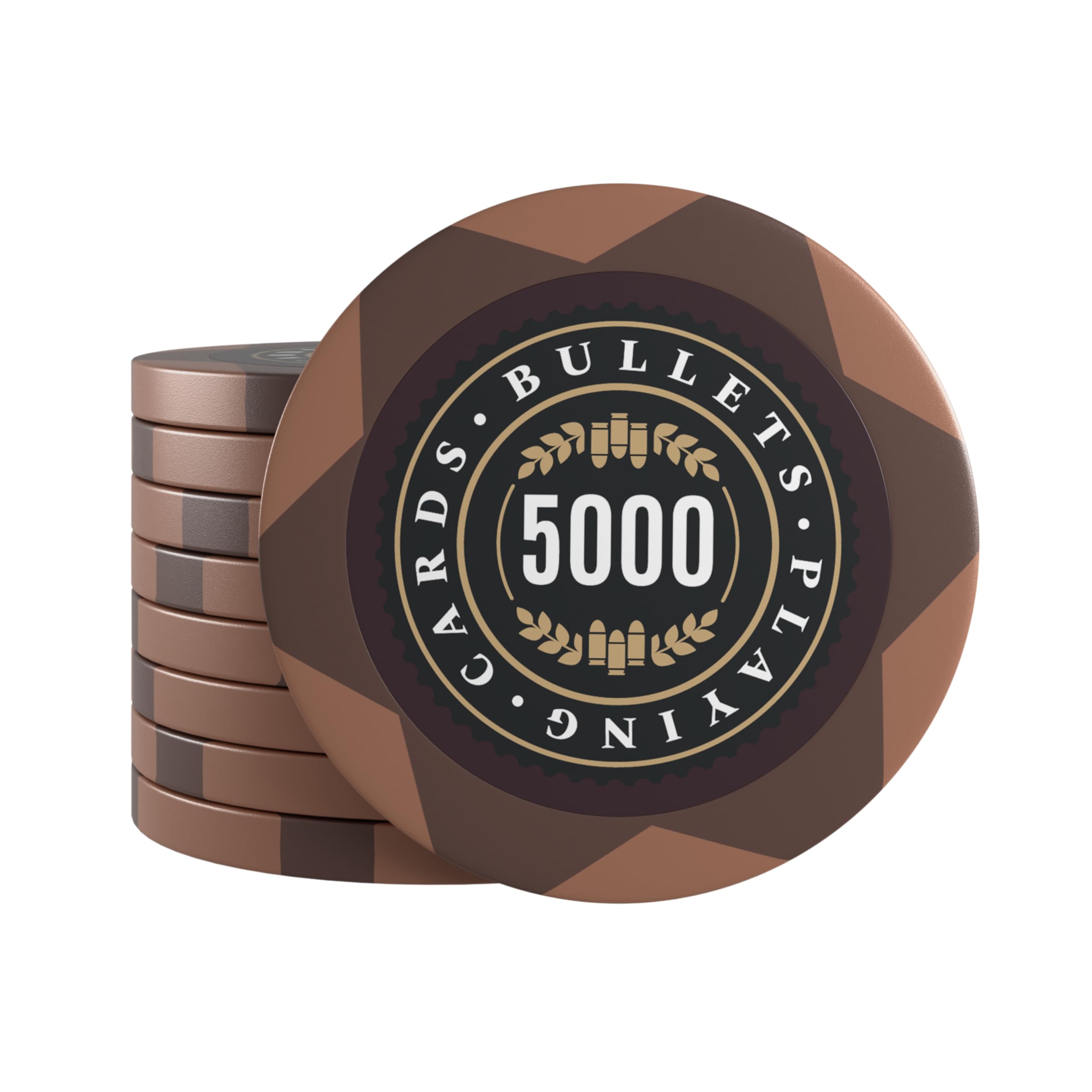 Bullets Playing Cards, 25 x Clay Poker Chips Adriana for Poker Set, Various Values, 4 cm Diameter, Weight 14 g (5000)