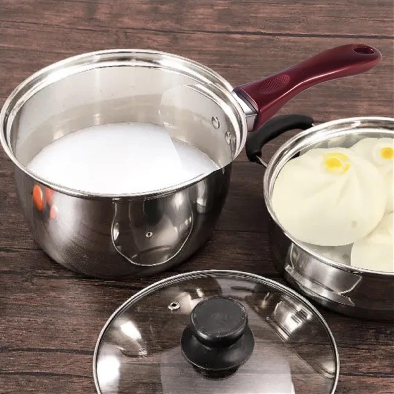 Asa de la tapa de una olla, Reemplazo de mango sartén acero inoxidable baquelita, 6 piezas, multicolor(Red)