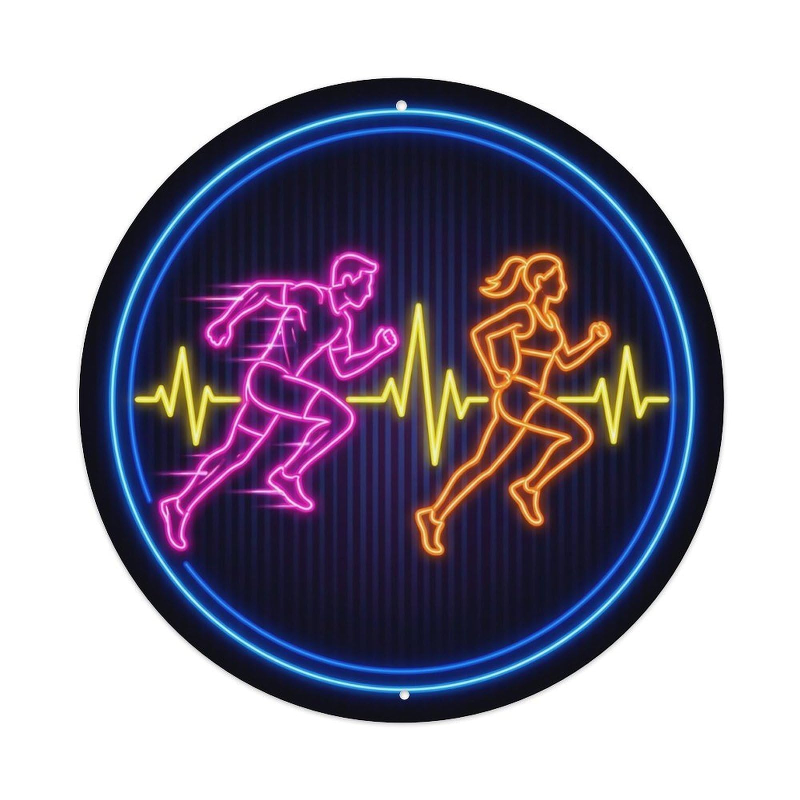 Vintage Faux Neon Gym Retro Bodybuilding Cadence Metal Tin Sign