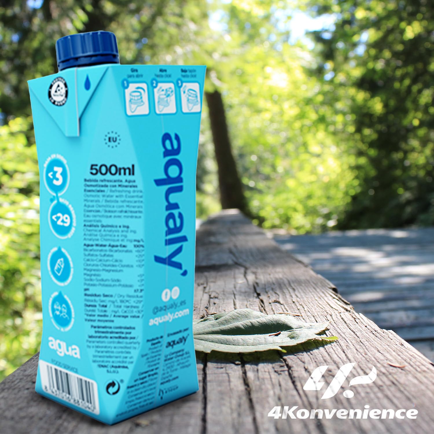 Aqualy Agua de primera calidad, agua purificada con minerales esenciales, agua en caja ecológica, sin BPA, sin OMG, sin microplásticos, embalaje reciclable, (paquete de 18 cajas de 16.5 onzas