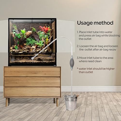 Miniatura 5 de REPTI ZOO Tanque grande para reptiles paludario, terrario vertical de reptiles amplio y alto, tanque de anfibios con ventilación de pantalla