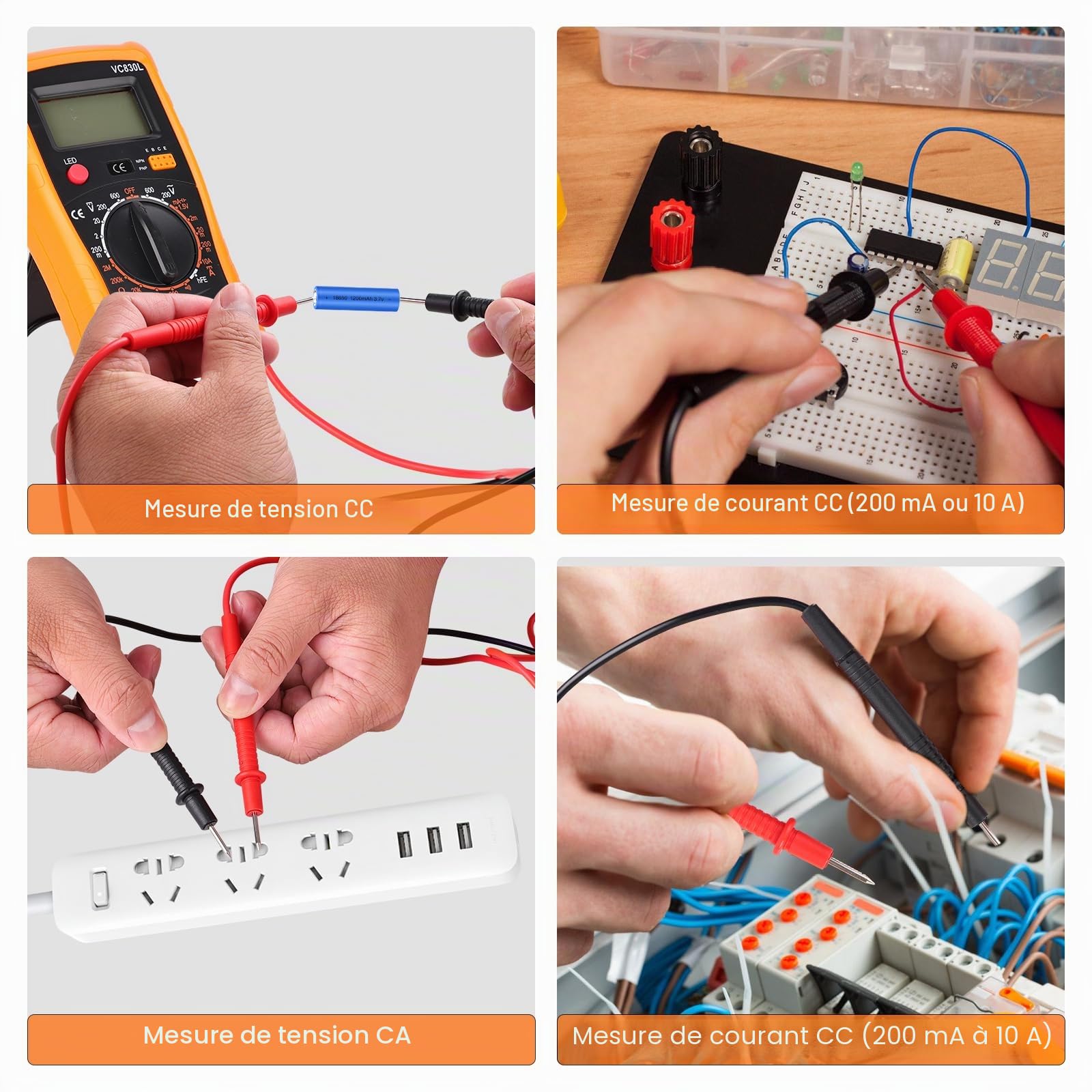 Kit de fer à souder avec multimètre numérique LCD, fer à souder 60 W avec 5 pointes de rechange, support, pompe à dessouder, étain, pince à dénuder, pincette, ruban adhésif, sac à outils