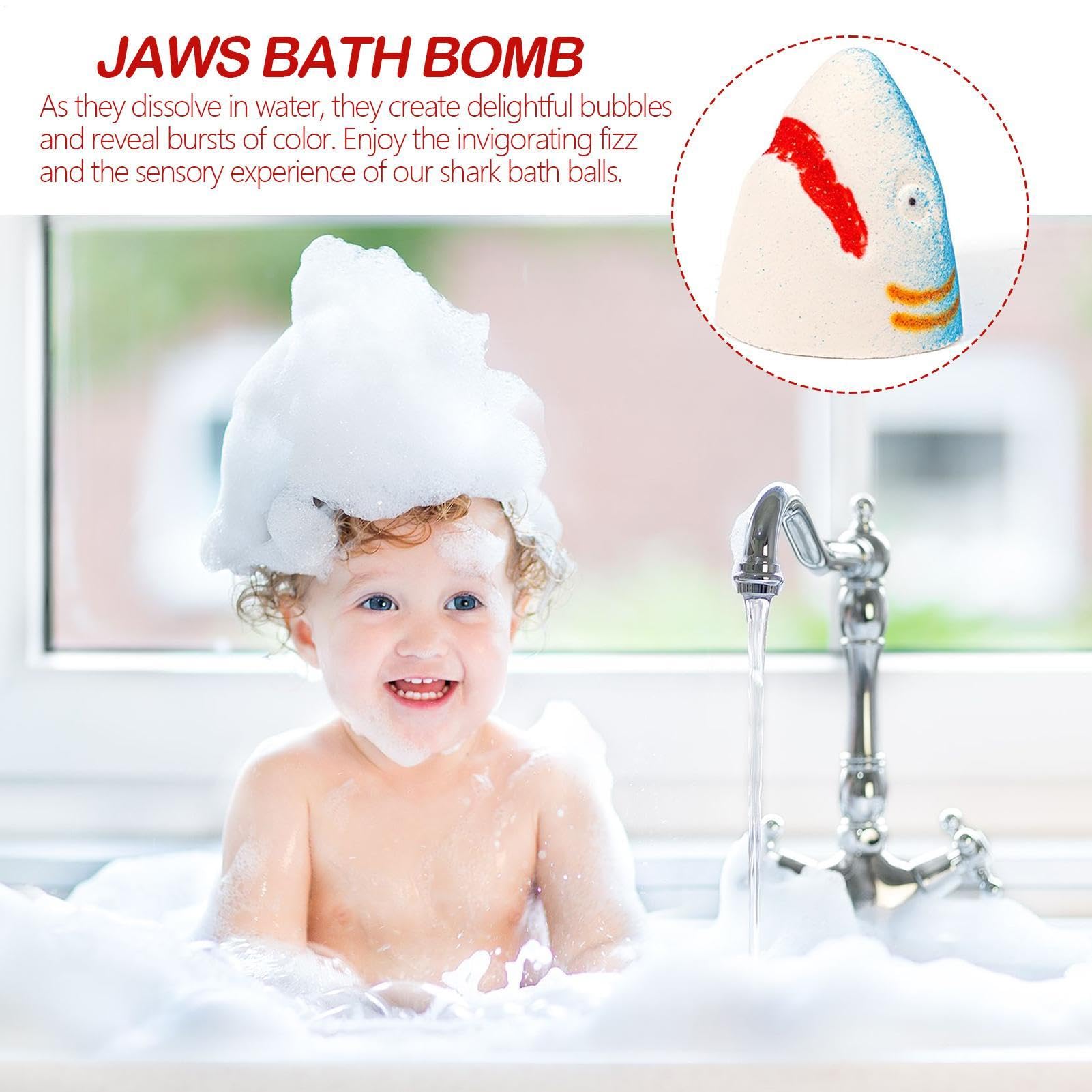Jaws Bath Balls | Shark Bath Balls | Organic Natural Ingredients Shark Shape Bubble Bathing Balls Fragrant Bath Balls | Natural Ingredients Long Lasting Fragrance Spa Bath Bo-mbs