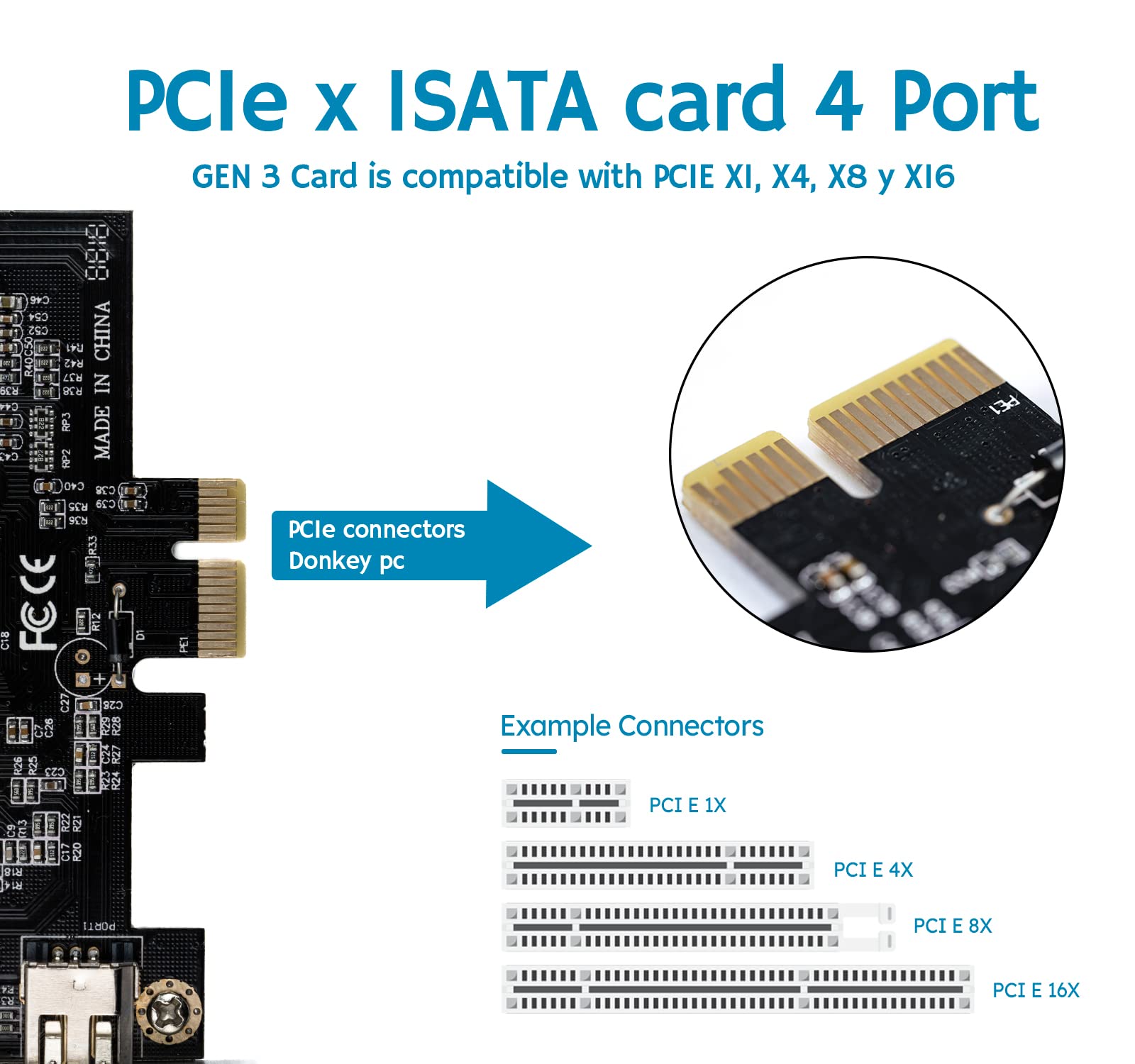Tarjeta Firewire PCI Express 3 Puertos, Controlador IEEE 1394, Adaptador Firewire 800 para Windows 7/8/Mac OS Con Cable
