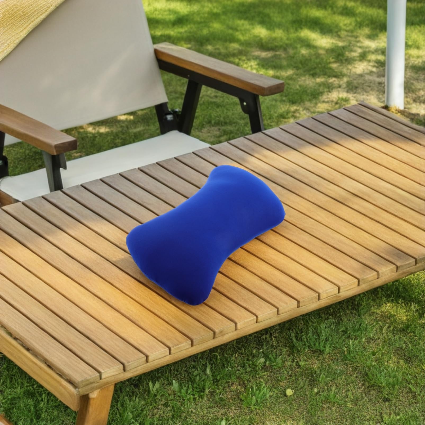 Almohada de Viaje Compacta Diseño Multifuncional de Espuma y Partículas en Forma de Hueso, Portátil y Lavable para Cuello y Lumbar en Actividades al Aire Libre