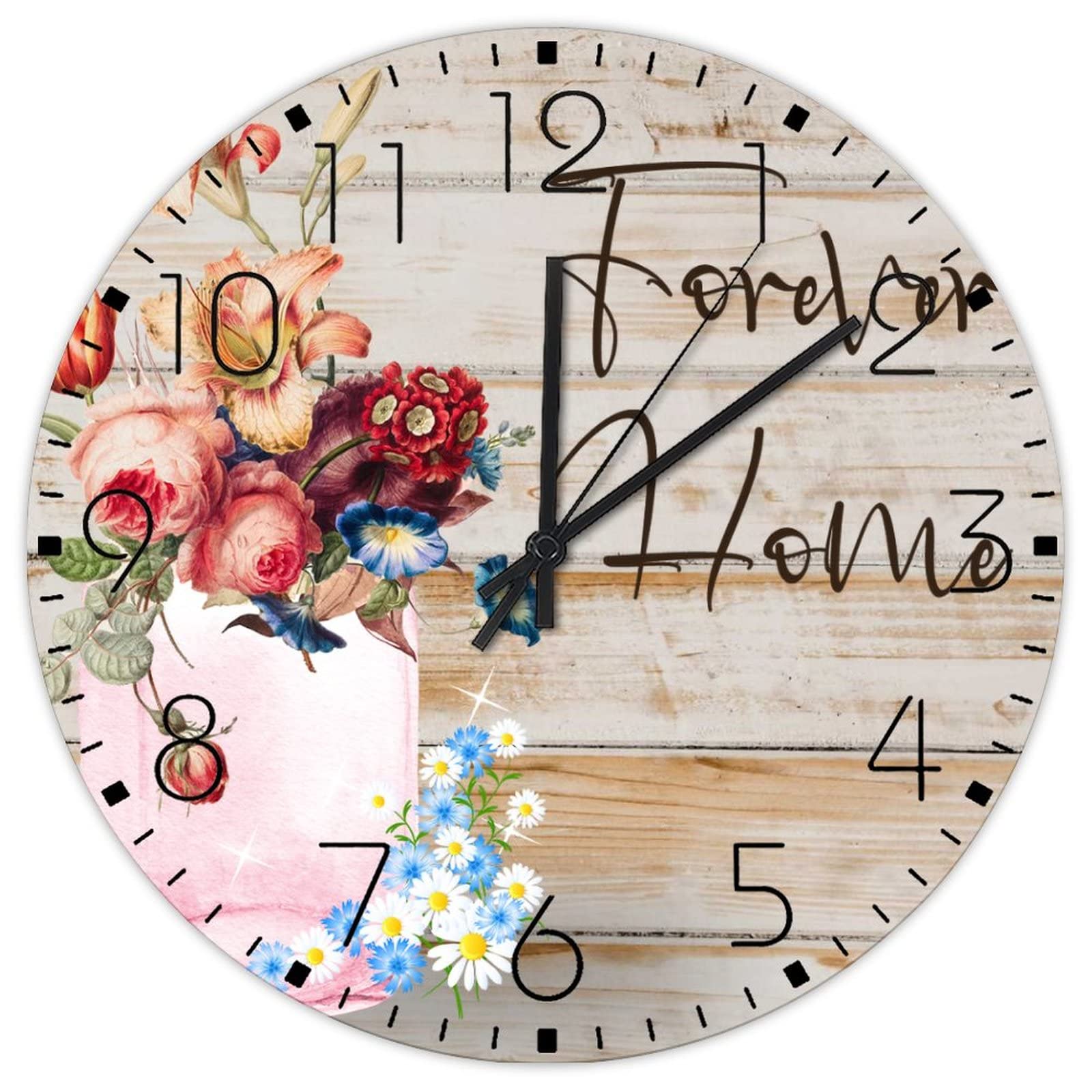 Horloge murale silencieuse pour cheminée et grands lofts