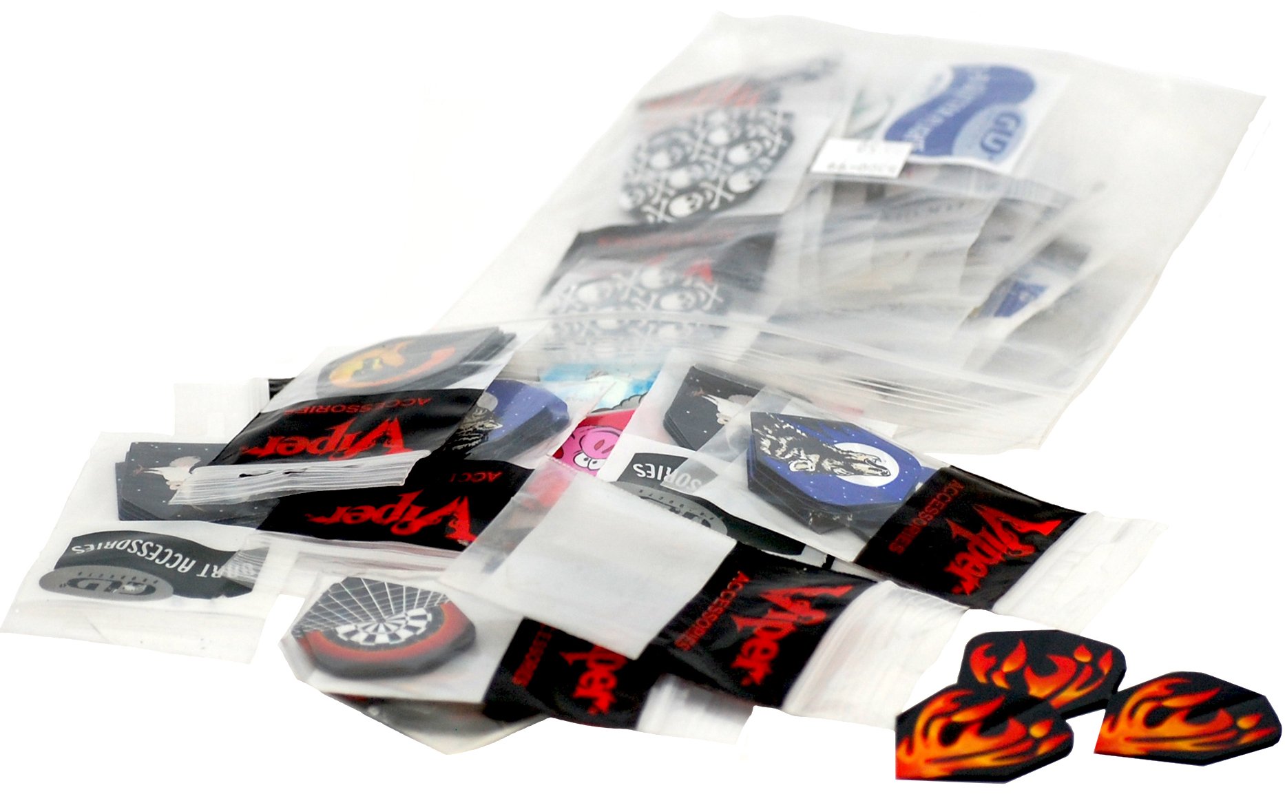 Viper Assorted 2D Glitter Dart Flights: 50 Sets of Mixed (Standard and Slim) Flights, 150 Pieces