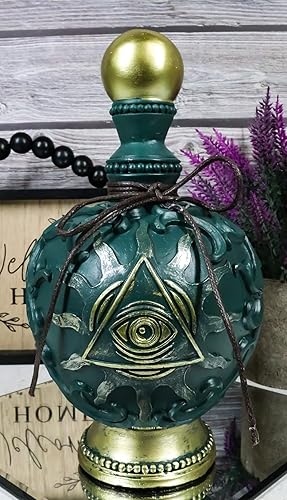 Miniatura 3 de Ebros Gift Oculto Wicca Pirámide Espiritual Hélice Solar Todo Lo Que Ve Ojo de Providencia Poción Imitación Botella Decoración Estatuilla Brujas