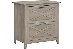 Bush Furniture Key West 2-Drawer Lateral File Cabinet: Elevate Your Office with Washed Gray Charm