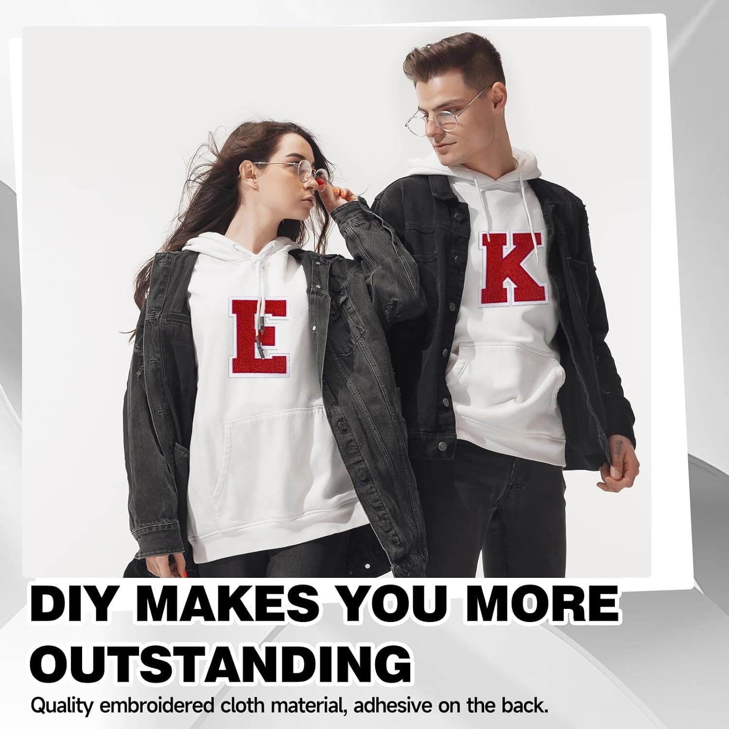 6-1/2" Varsity Letter Patches Red Iron On Letters Letterman Jacket Patches Chenille Large Iron On Letters for Clothing Jacket/Hoodie/Varsity B - Image 5