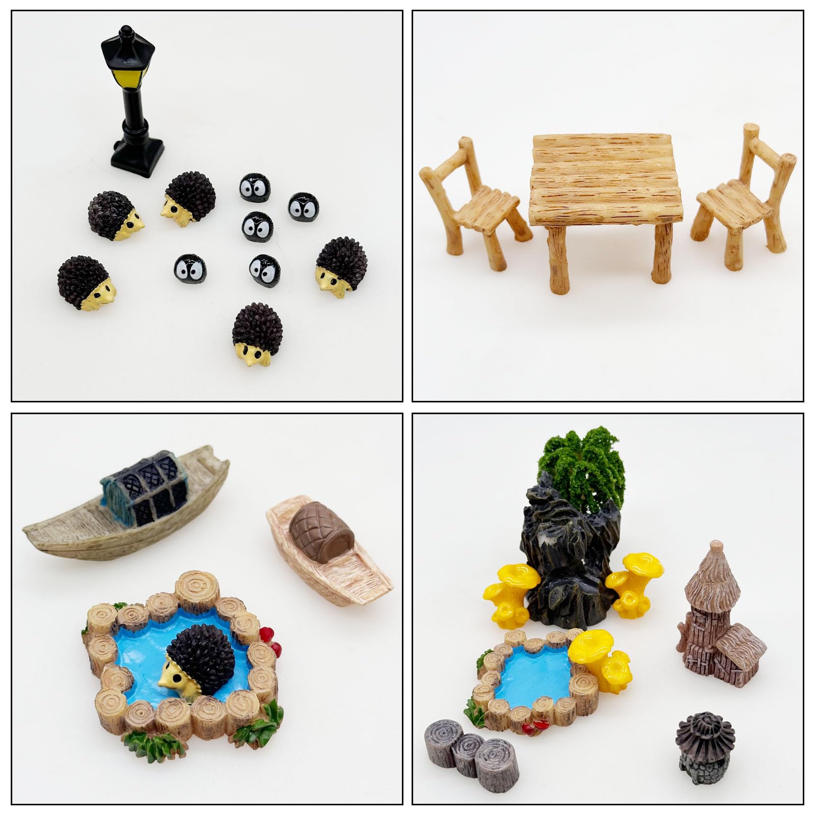 Cayway 44 PCS Mini Zen Accessoires de Jardin Féerique, Kit Miniature Jardin pour Décoration de Maison de Poupée